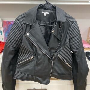Bar 3 Faux Leather Moto Jacket Medium